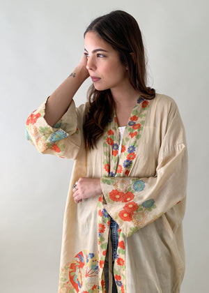 1920s Pongee Silk Asian Robe