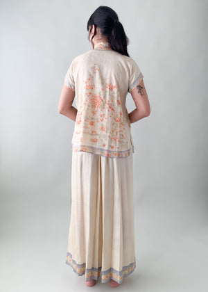 Pongee Set Vintage 1920s Pongee Silk Pajama Set - Raleigh Vintage