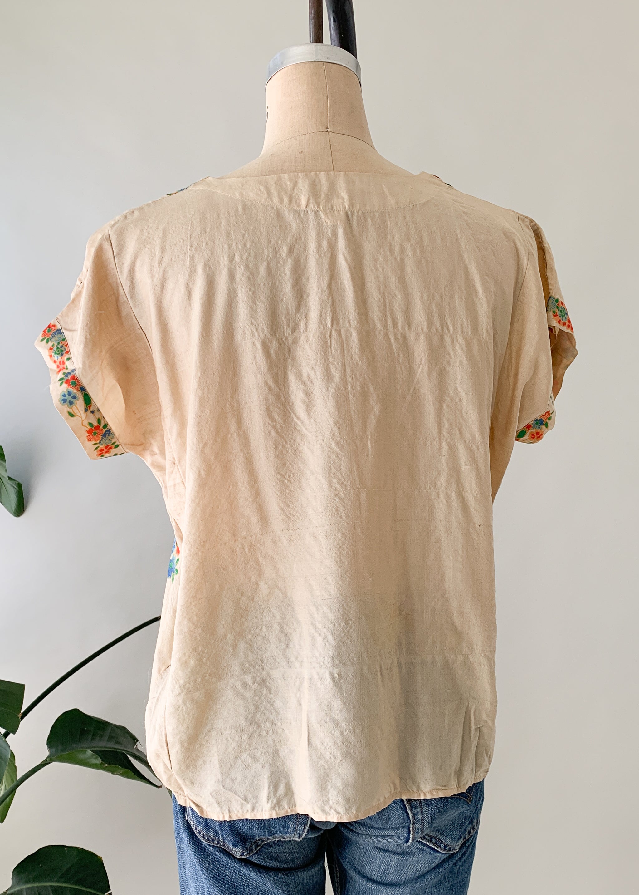 Vintage 1920s Pongee Silk Top