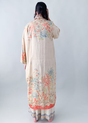 Vintage 1920s Pongee Silk Robe