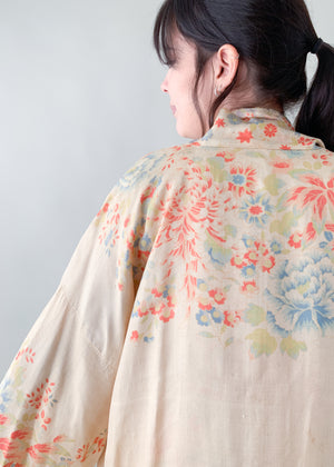 Vintage 1920s Pongee Silk Robe