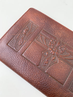 Vintage 1920s Tooled Leather Clutch