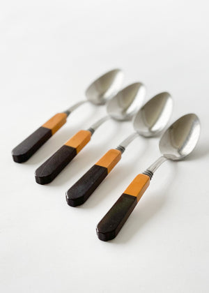 Vintage 1930s Bakelite Bicolor Tea Spoons