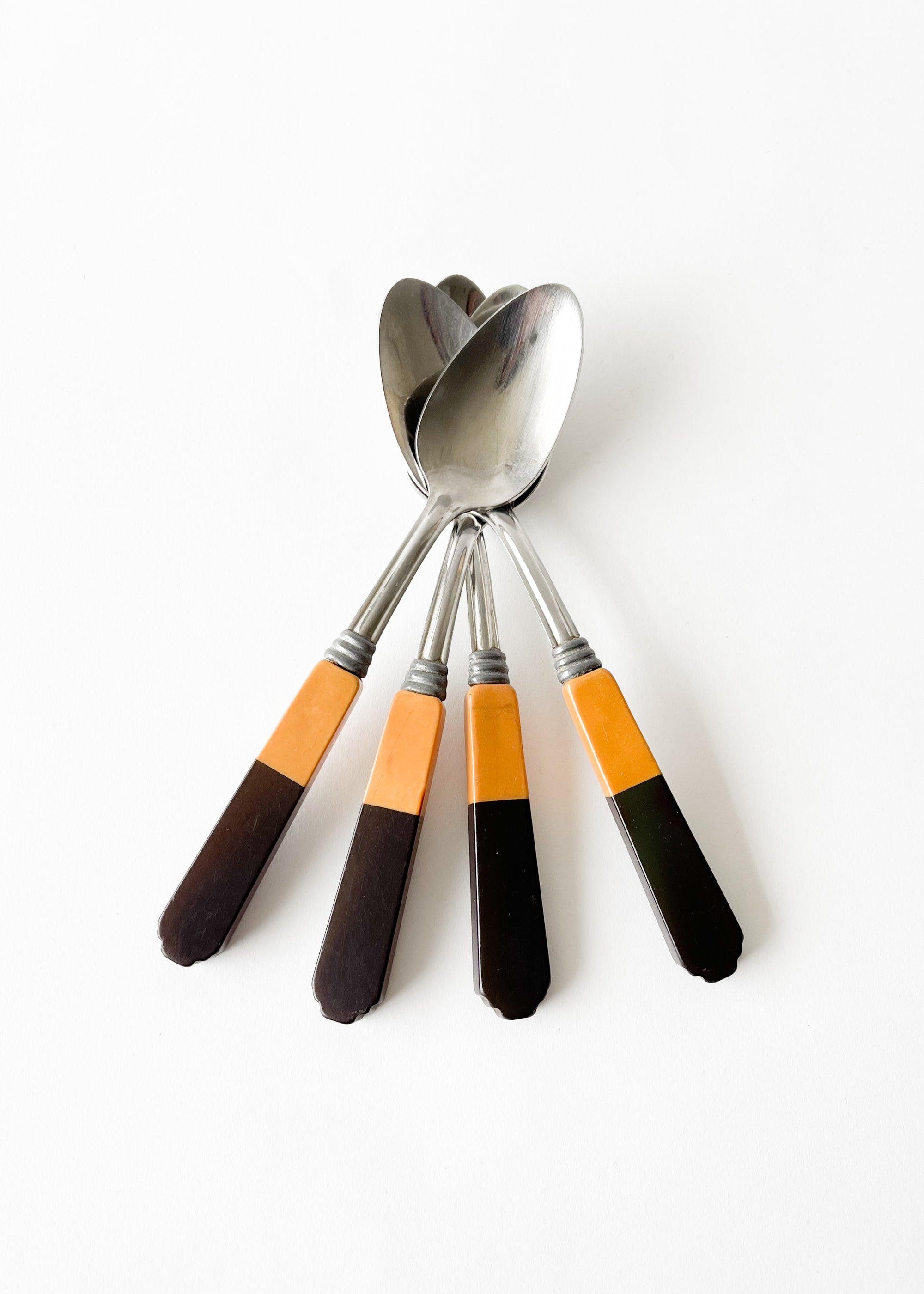 Vintage 1930s Bakelite Bicolor Tea Spoons
