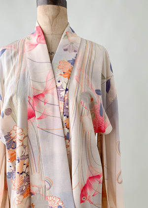 Vintage 1930s Silk Kimono with Koi