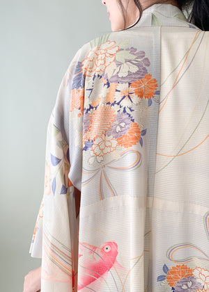 Vintage 1930s Silk Kimono with Koi