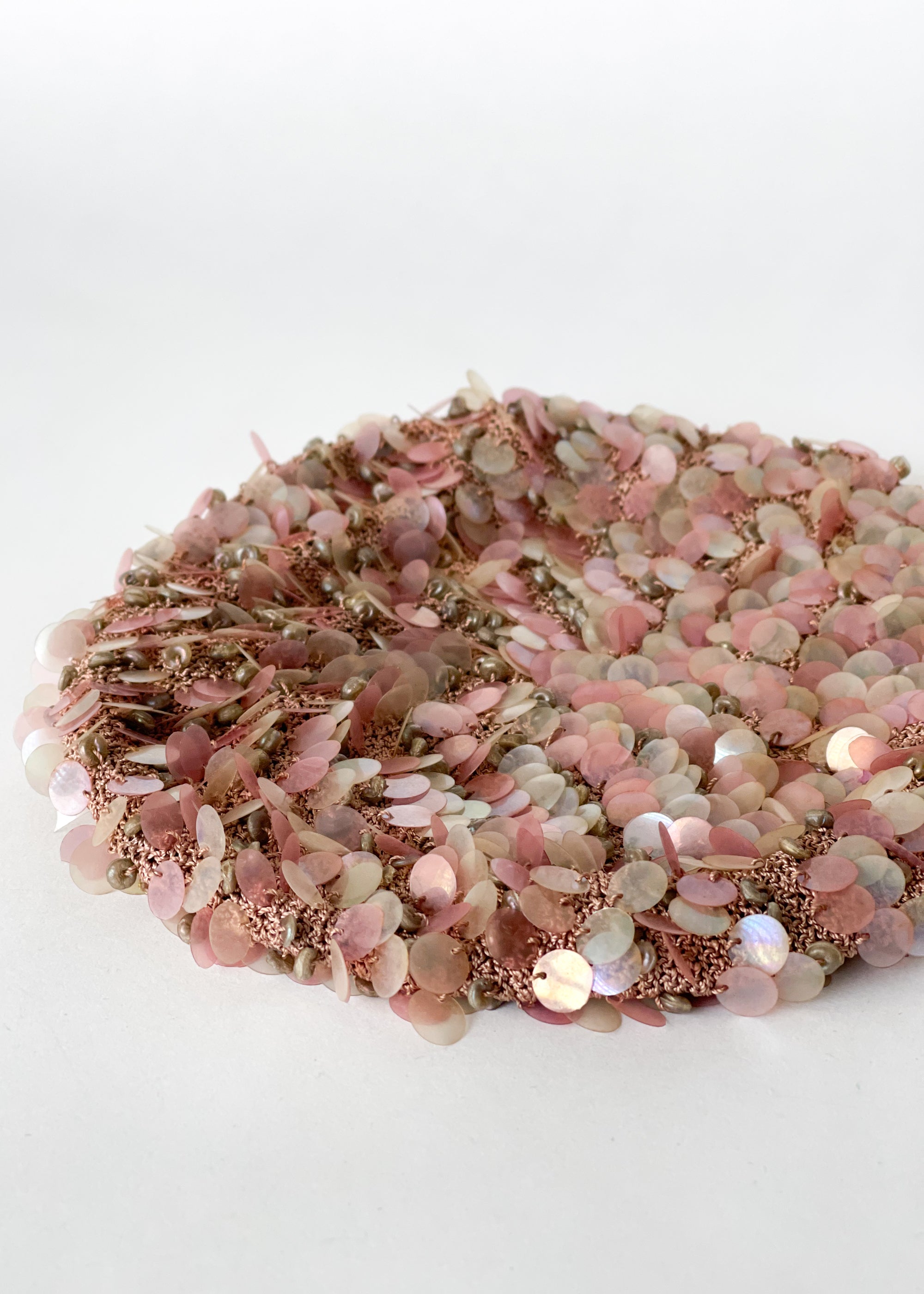 Vintage Paillettes Knit Beret Hat