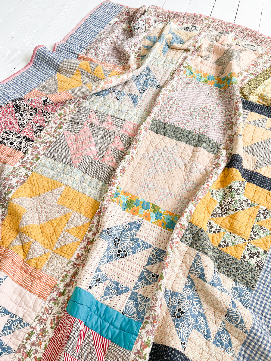 Vintage Fruit Basket Patchwork Quilt