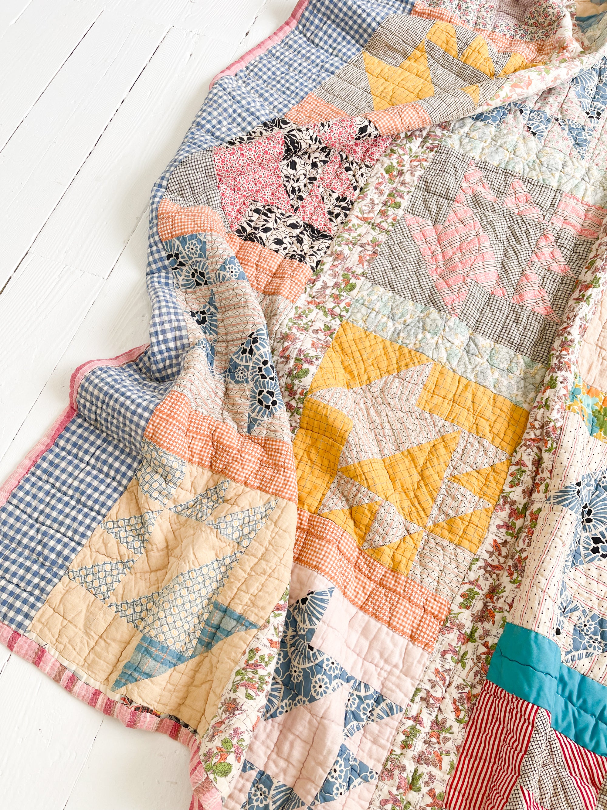 Vintage Fruit Basket Patchwork Quilt