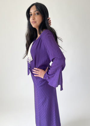 Vintage 1930s Purple Silk Dress
