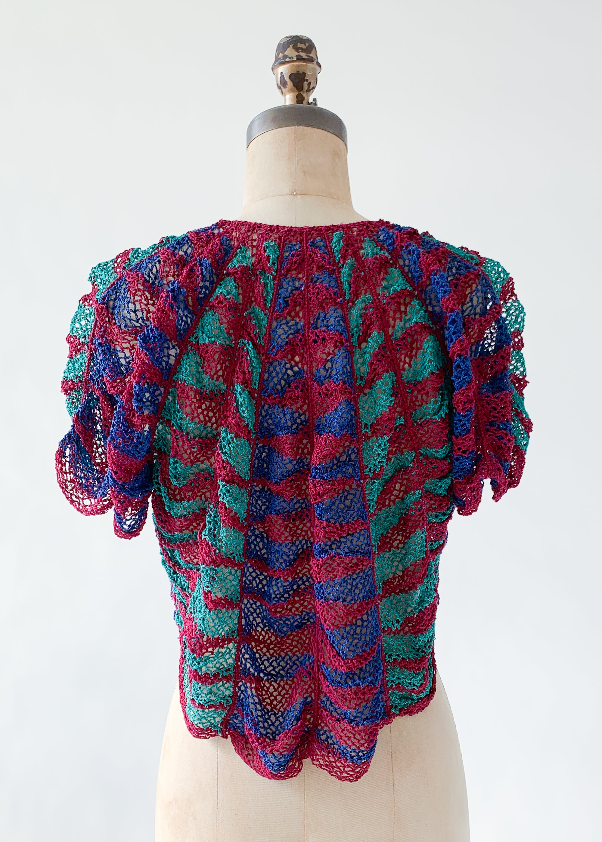 Vintage 1930s Knit Scalloped Cardigan Top