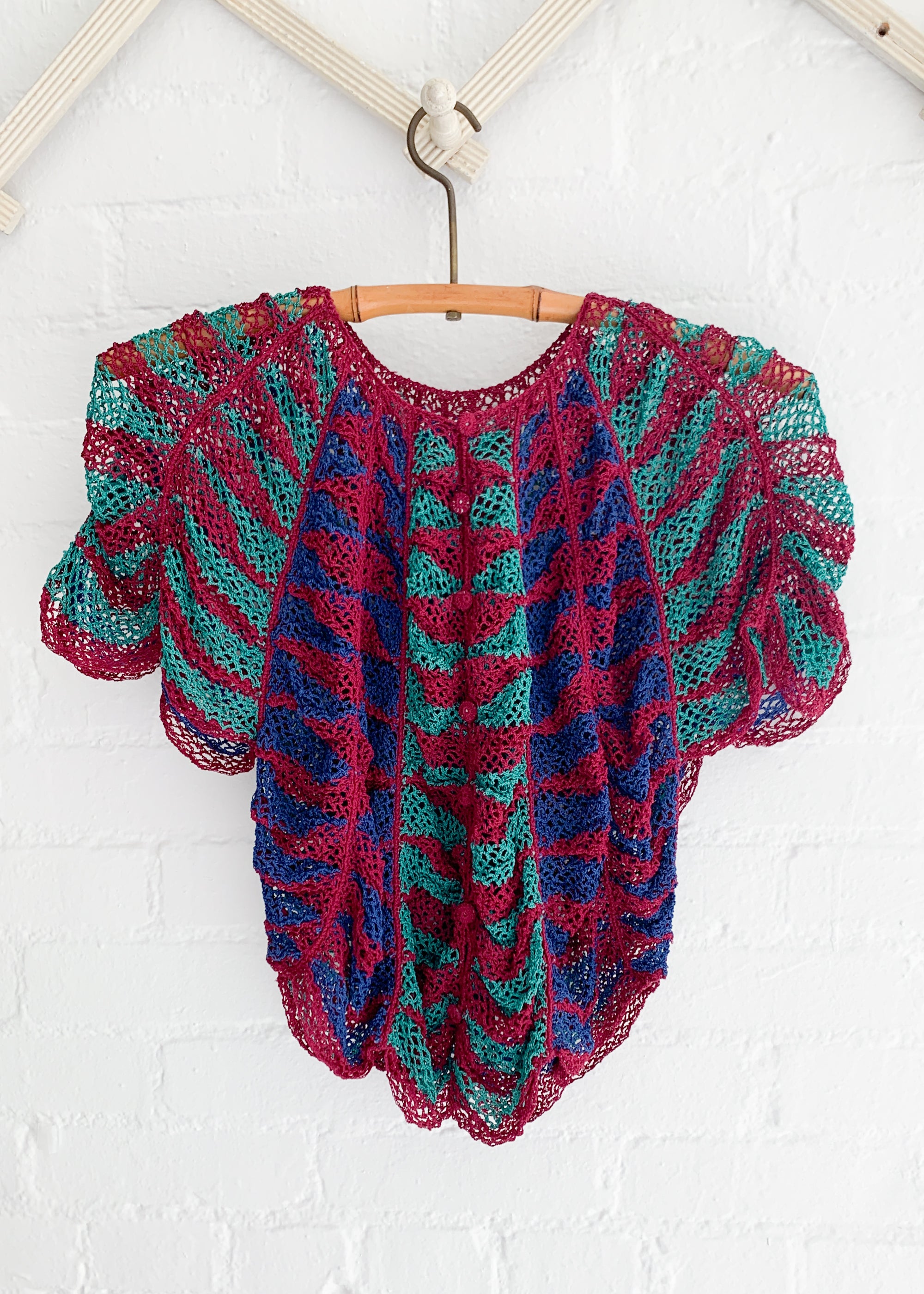 Vintage 1930s Knit Scalloped Cardigan Top