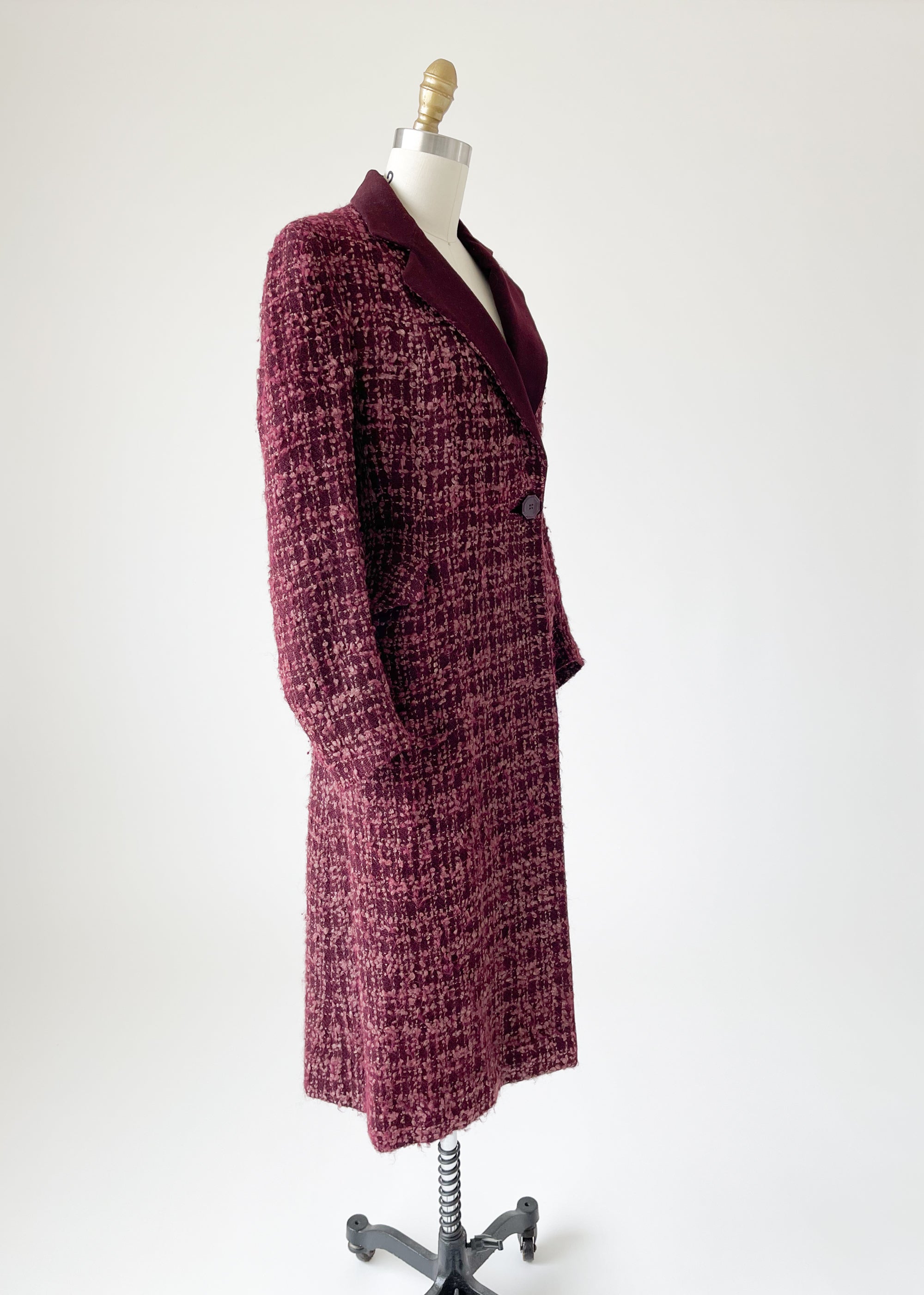 Vintage Late 1930s Boucle Winter Coat