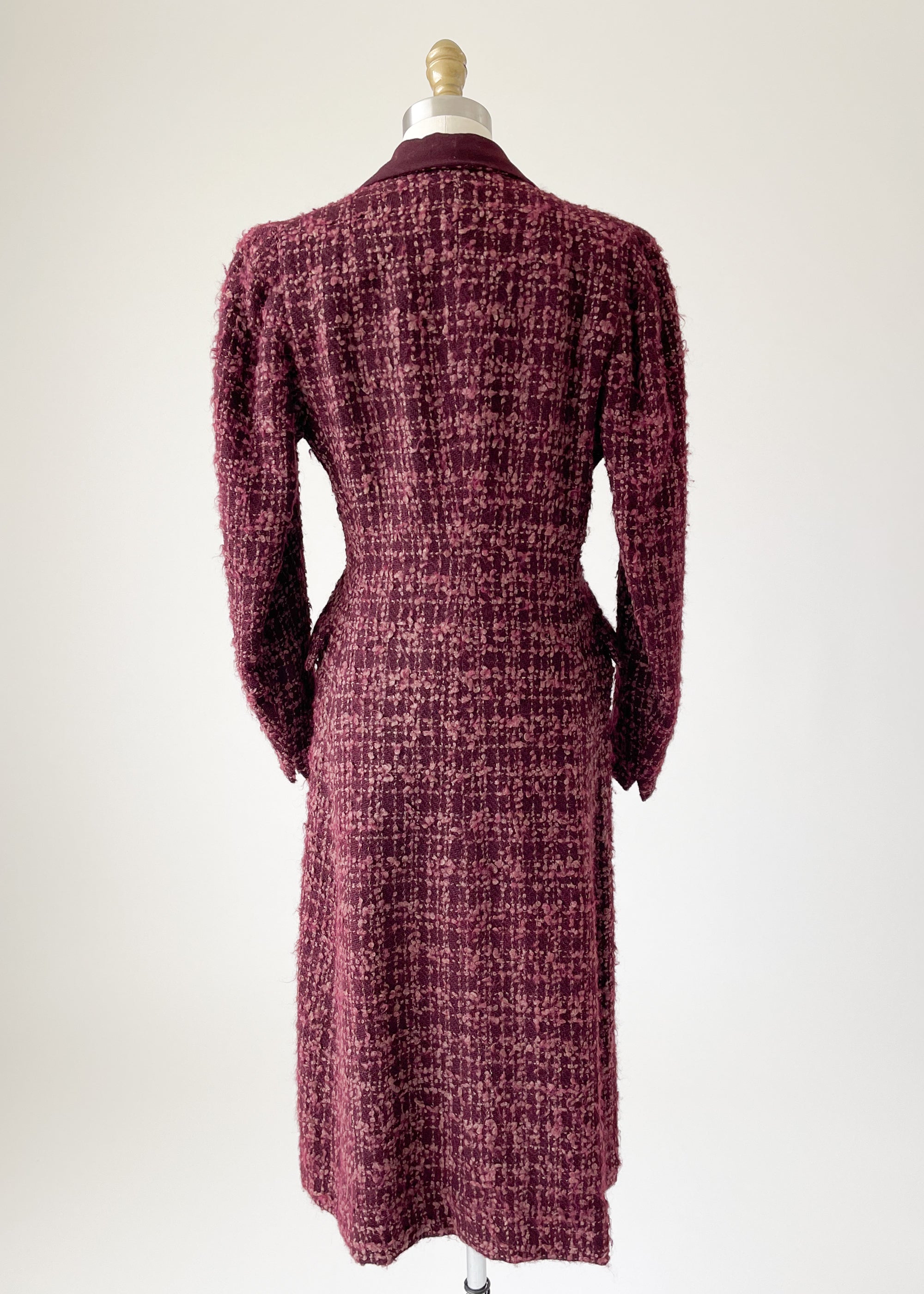 Vintage Late 1930s Boucle Winter Coat