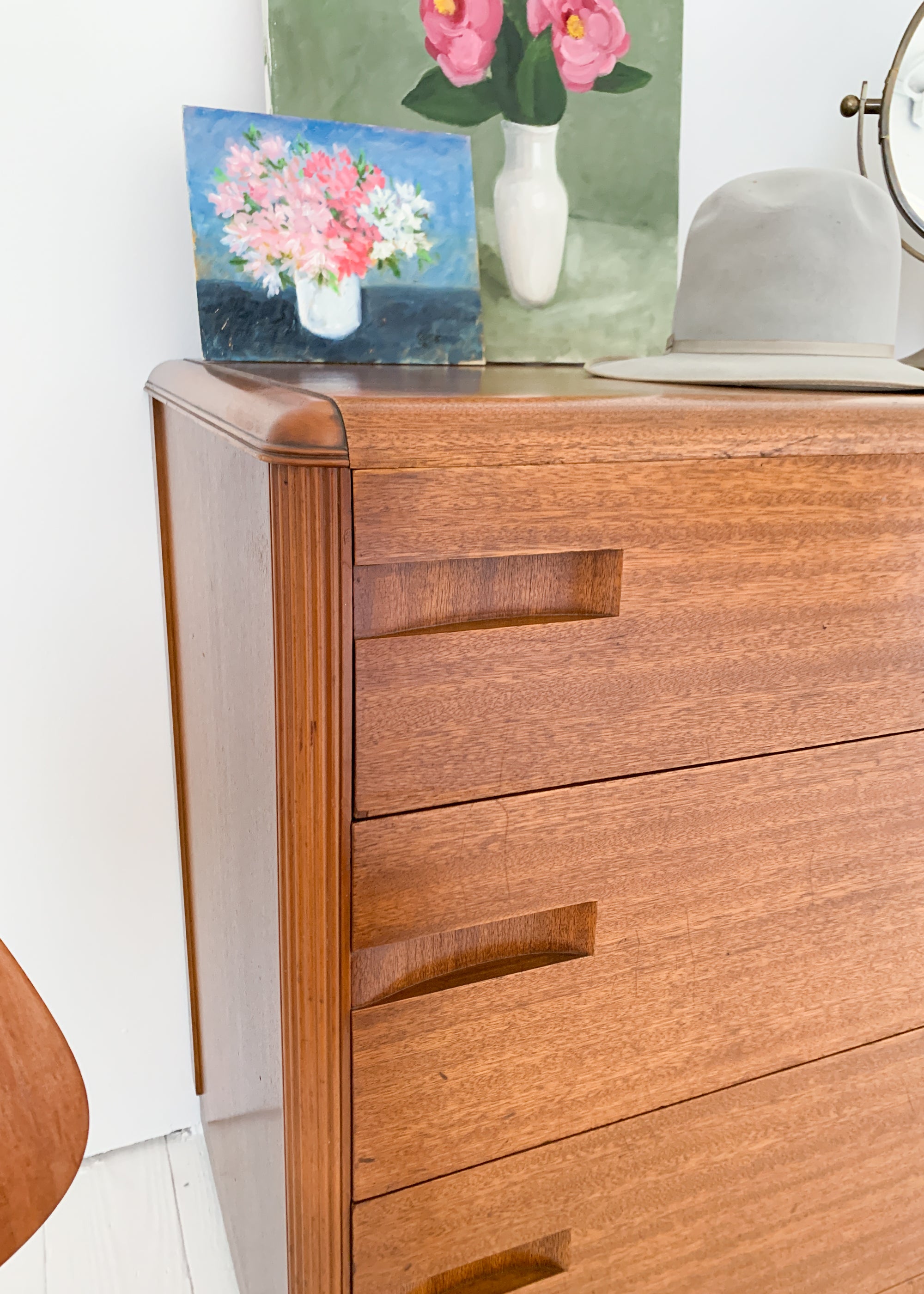 Vintage 1940s Art Deco Mahogany Dresser