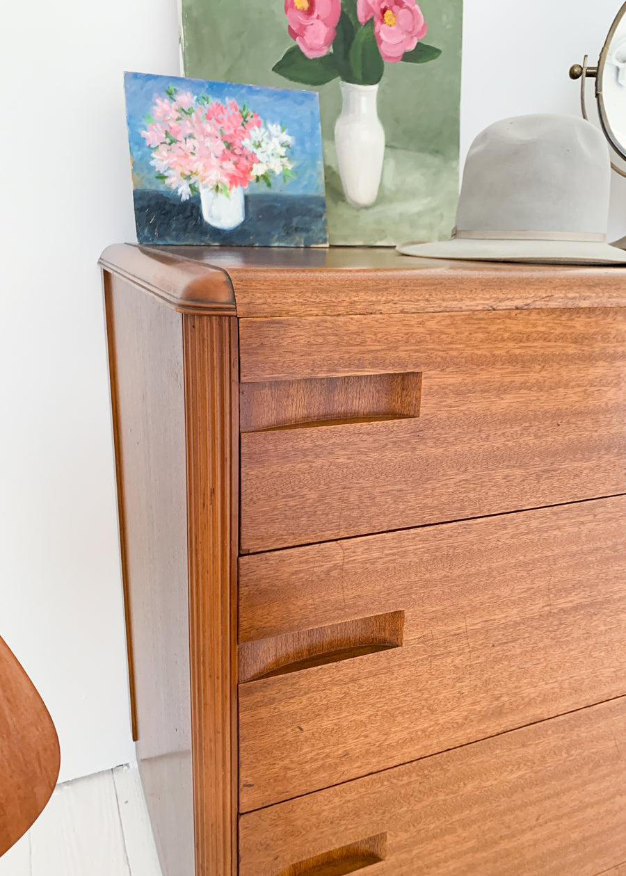 Vintage 1940s Art Deco Mahogany Dresser