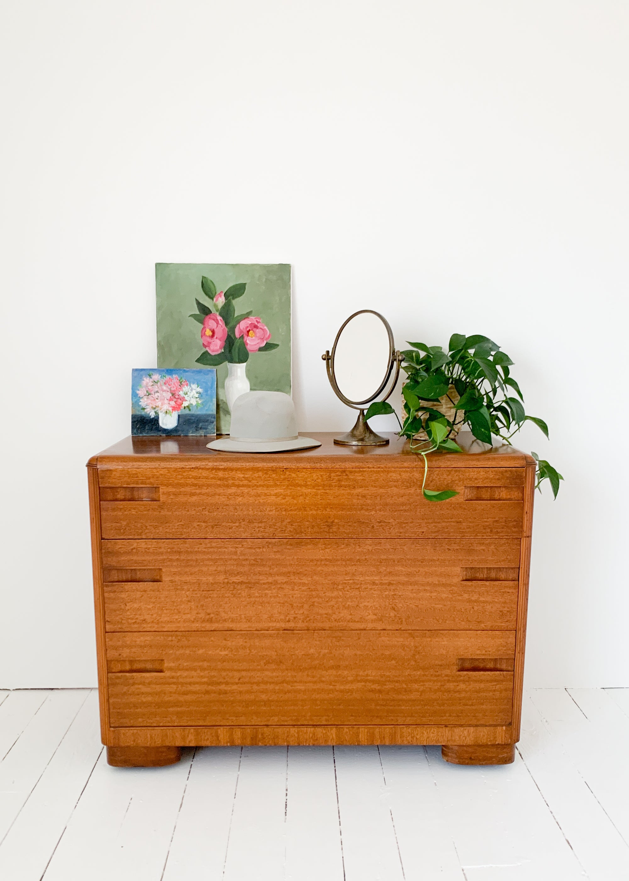 Vintage 1940s Art Deco Mahogany Dresser