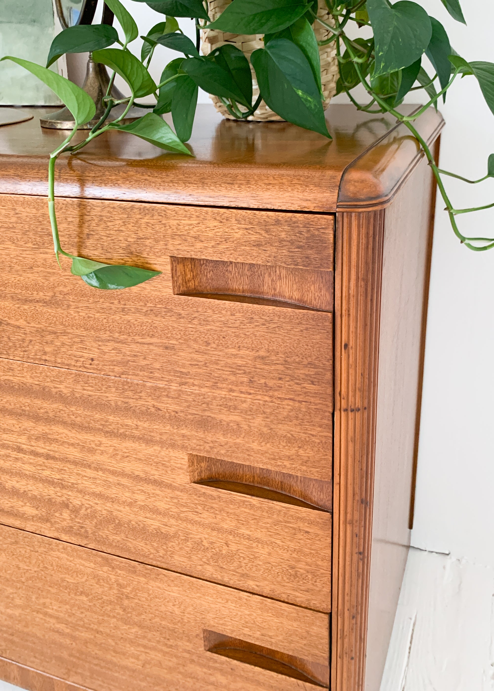 Vintage 1940s Art Deco Mahogany Dresser