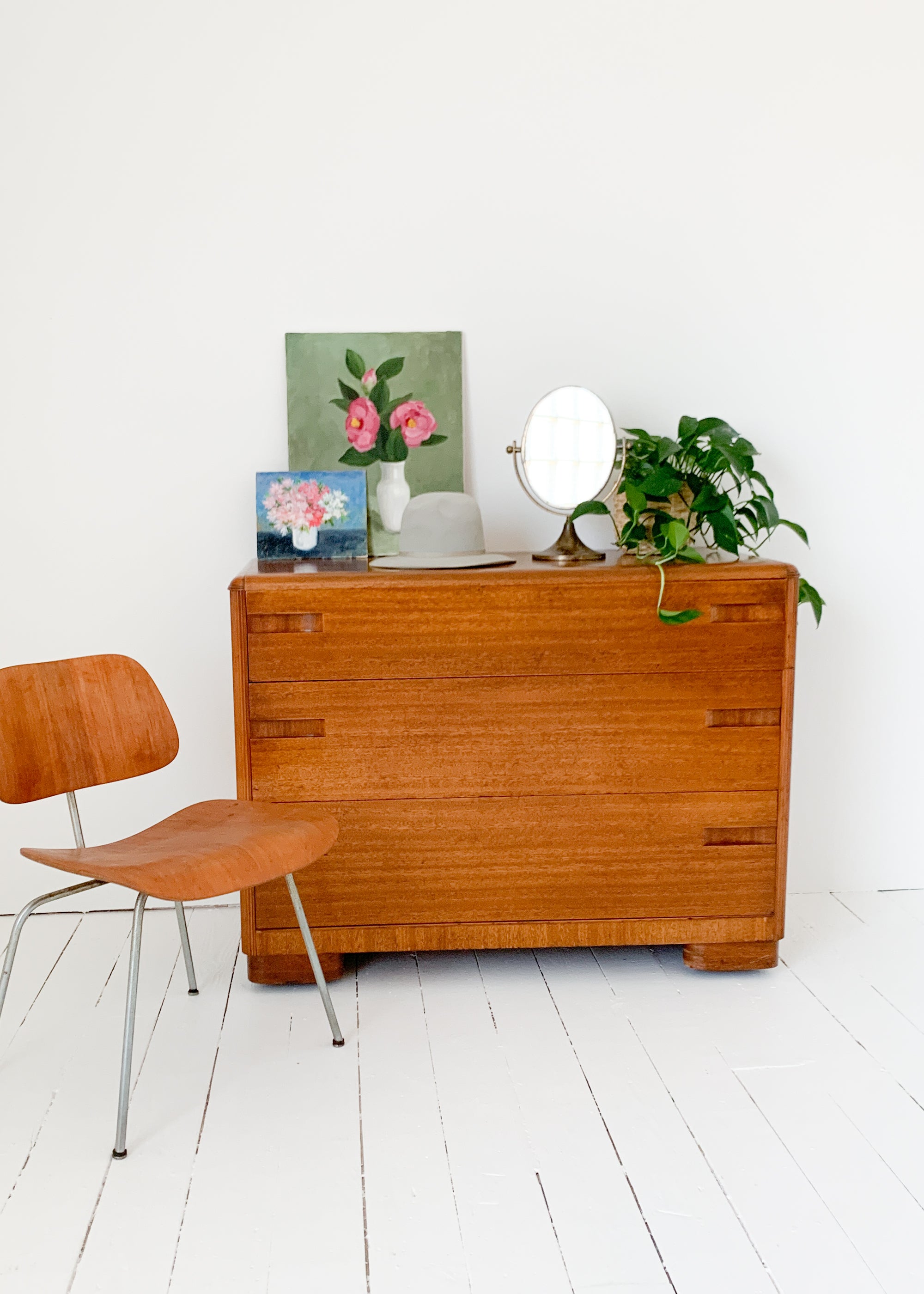 Vintage 1940s Art Deco Mahogany Dresser