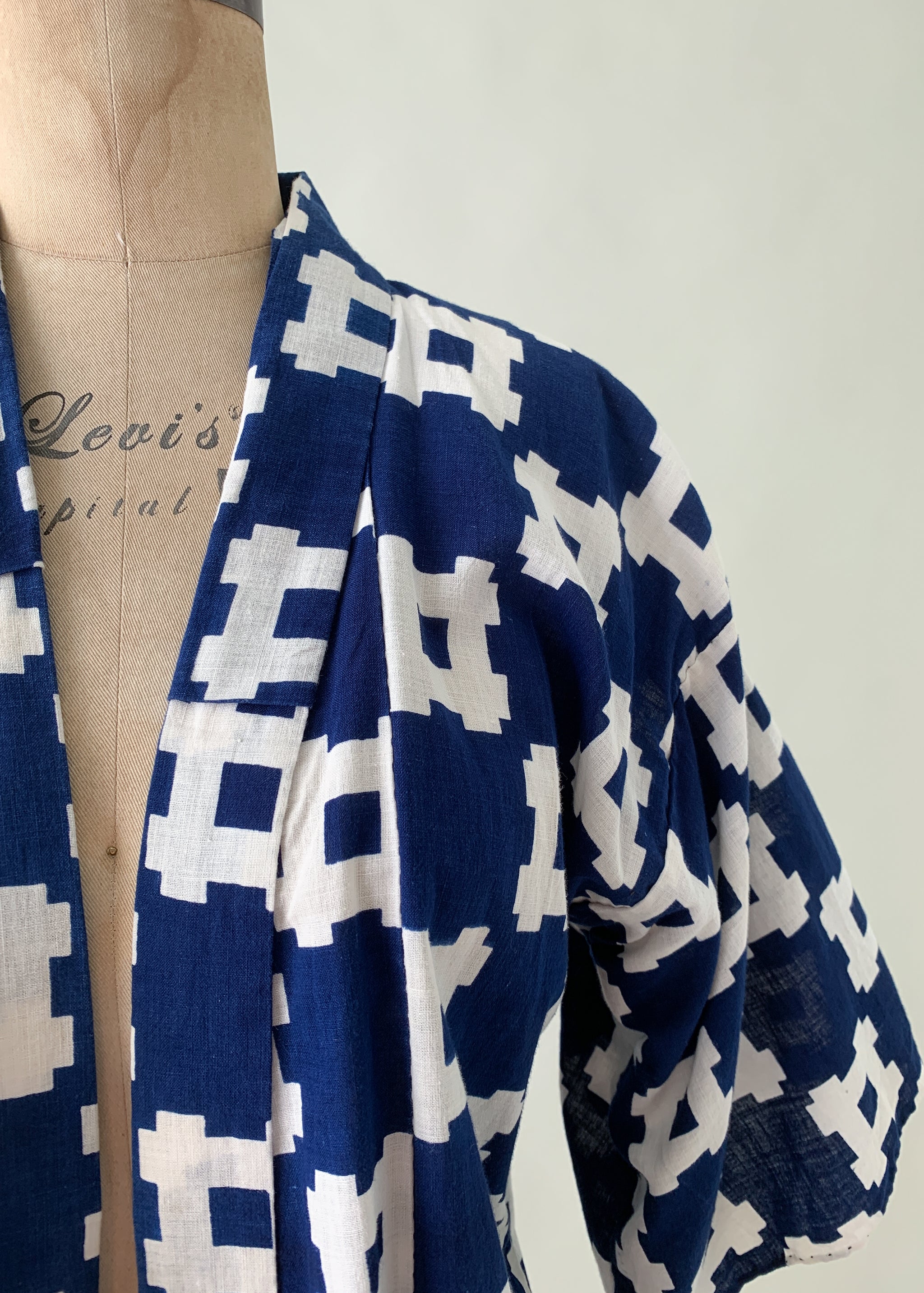 Vintage Late 1940s Japanese Indigo Dyed Robe