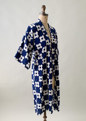 Vintage Late 1940s Japanese Indigo Dyed Robe