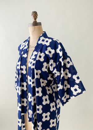 Vintage Late 1940s Japanese Indigo Dyed Robe