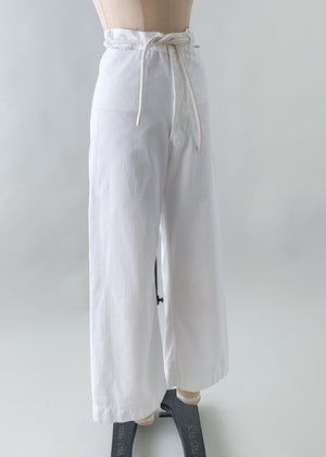 Vintage 1940s USN white cotton pants
