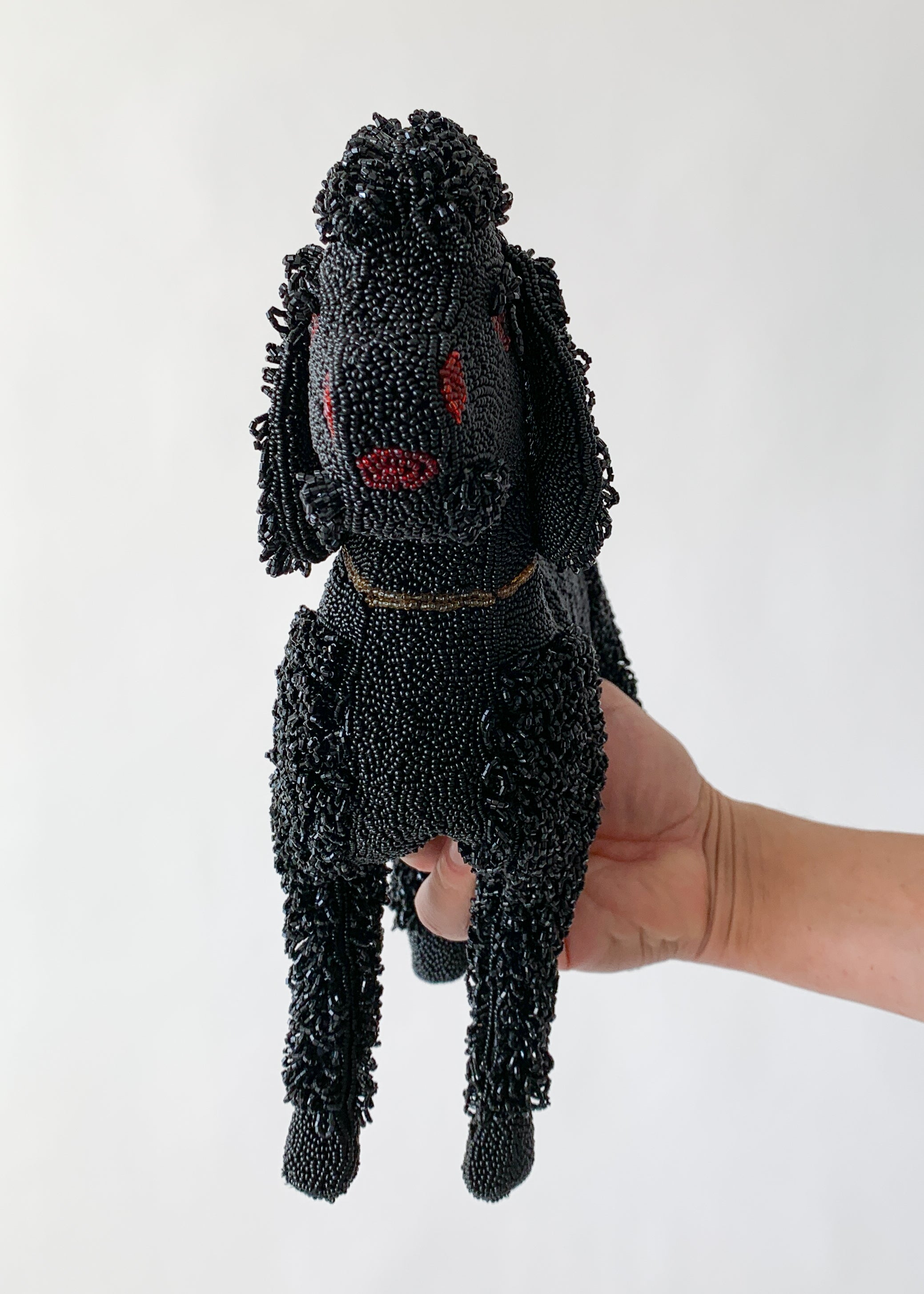 Vintage Late 1940s Beaded Dog Clutch Purse