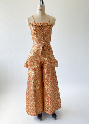 Vintage 1940s Brocade Pant Suit