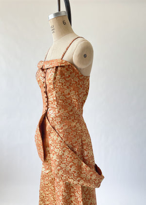 Vintage 1940s Brocade Pant Suit