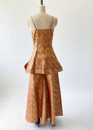 Vintage 1940s Brocade Pant Suit