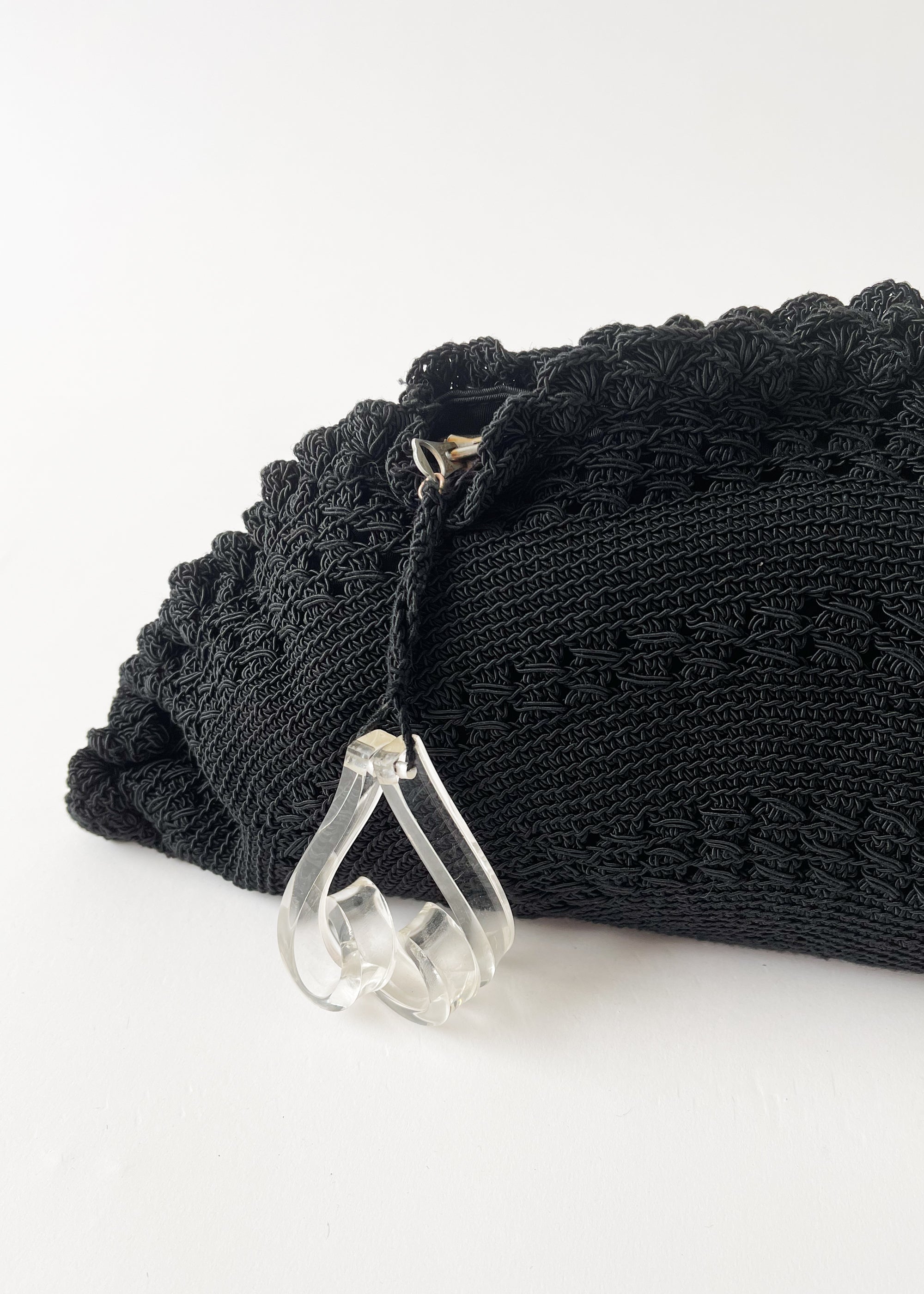 Vintage 1940s Fan Shape Crochet Purse