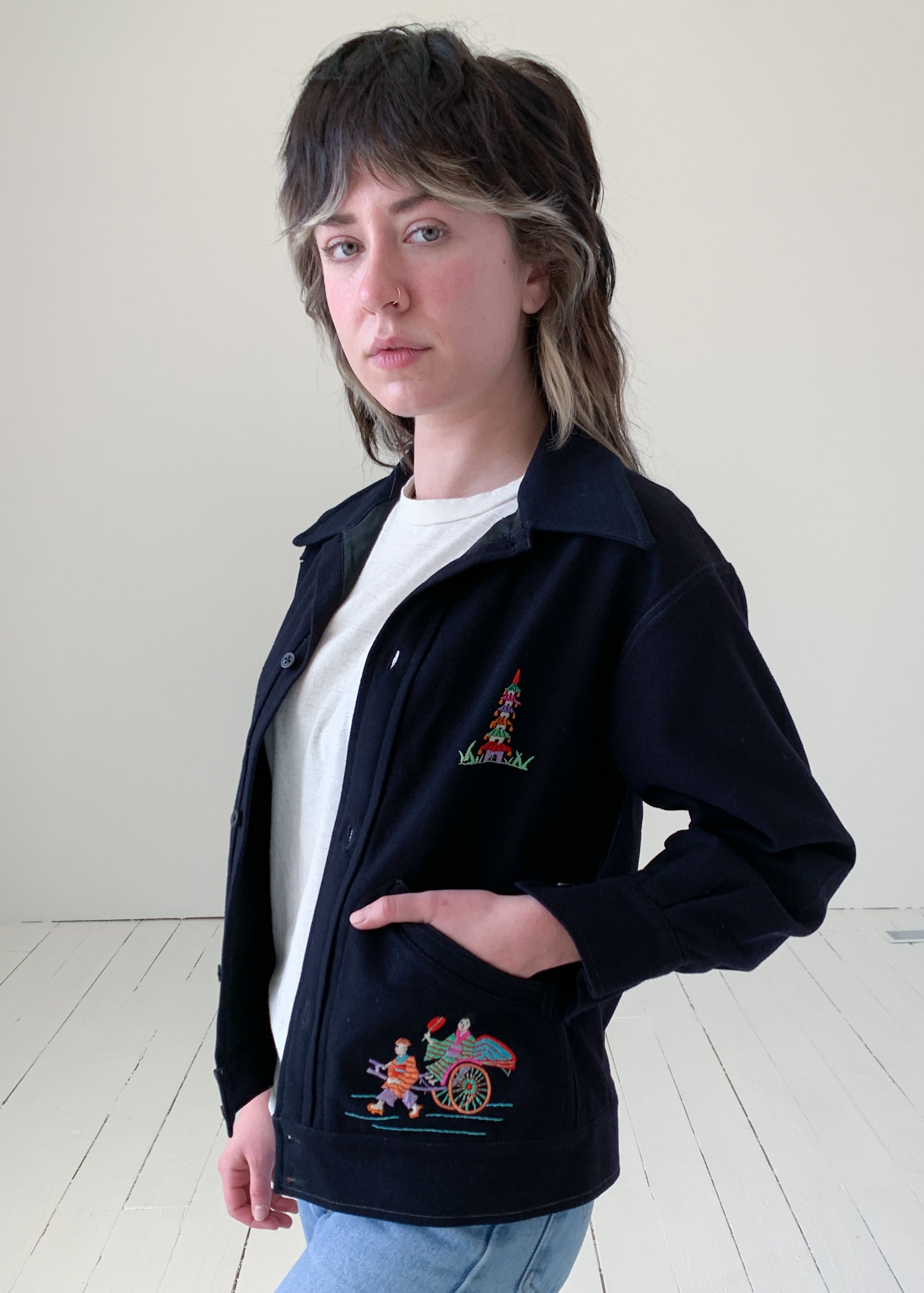 Vintage 1940s WWII Embroidered Souvenir Jacket