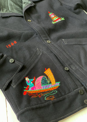 Vintage 1940s WWII Embroidered Souvenir Jacket