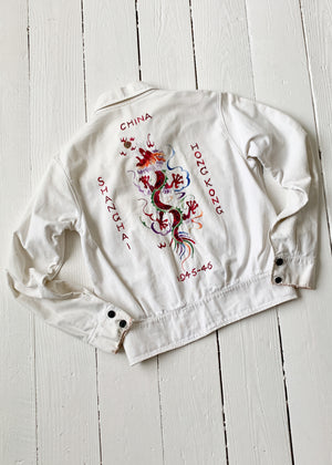Vintage 1940s WWII Summer Embroidered Souvenir Jacket