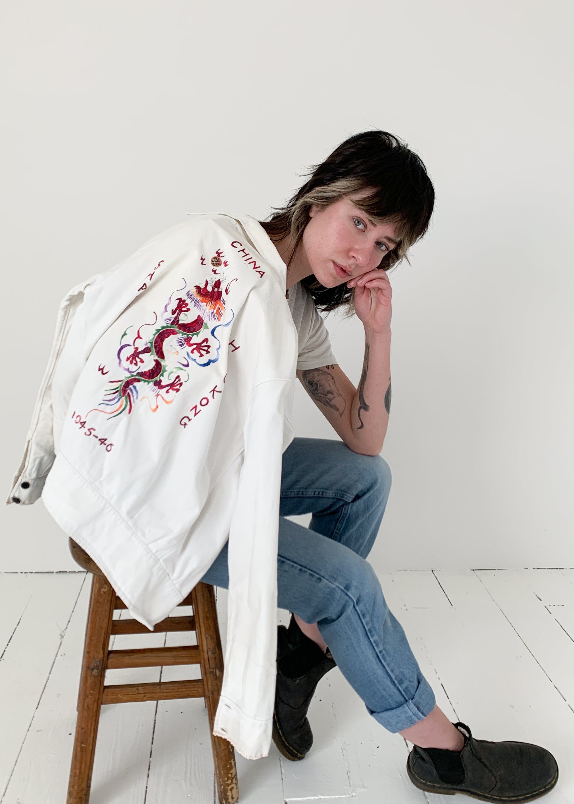Vintage 1940s WWII Summer Embroidered Souvenir Jacket