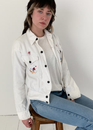 Vintage 1940s WWII Summer Embroidered Souvenir Jacket