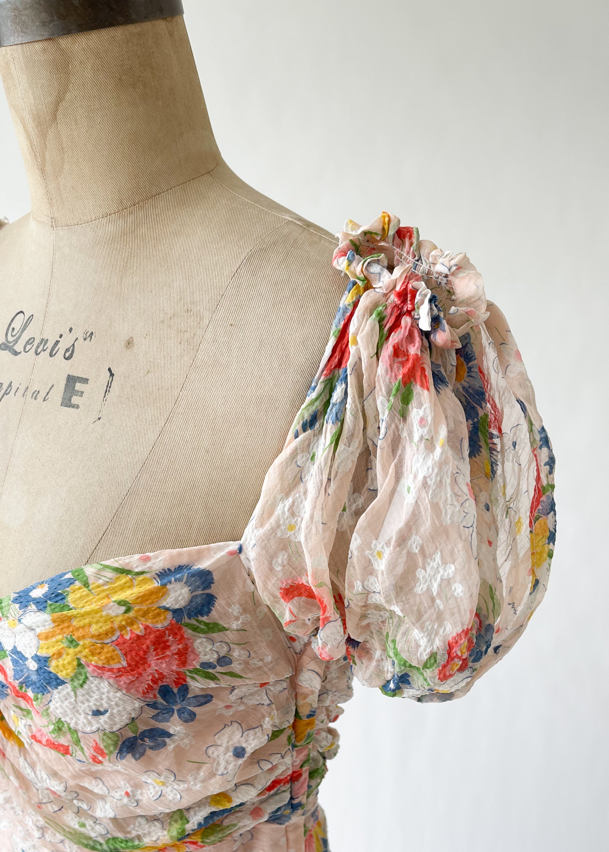 Vintage 1940s Floral Maxi Dress
