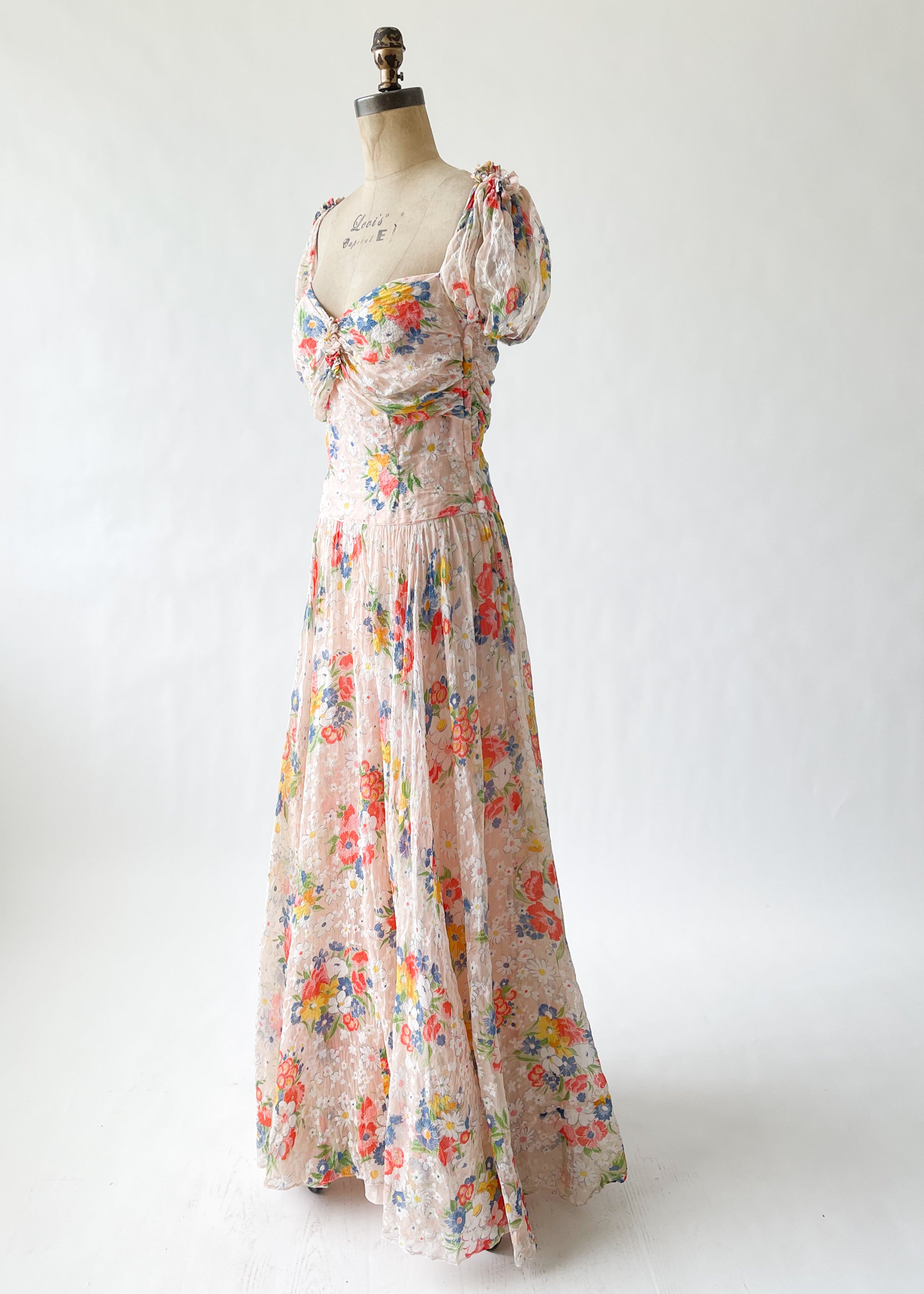 Vintage 1940s Floral Maxi Dress