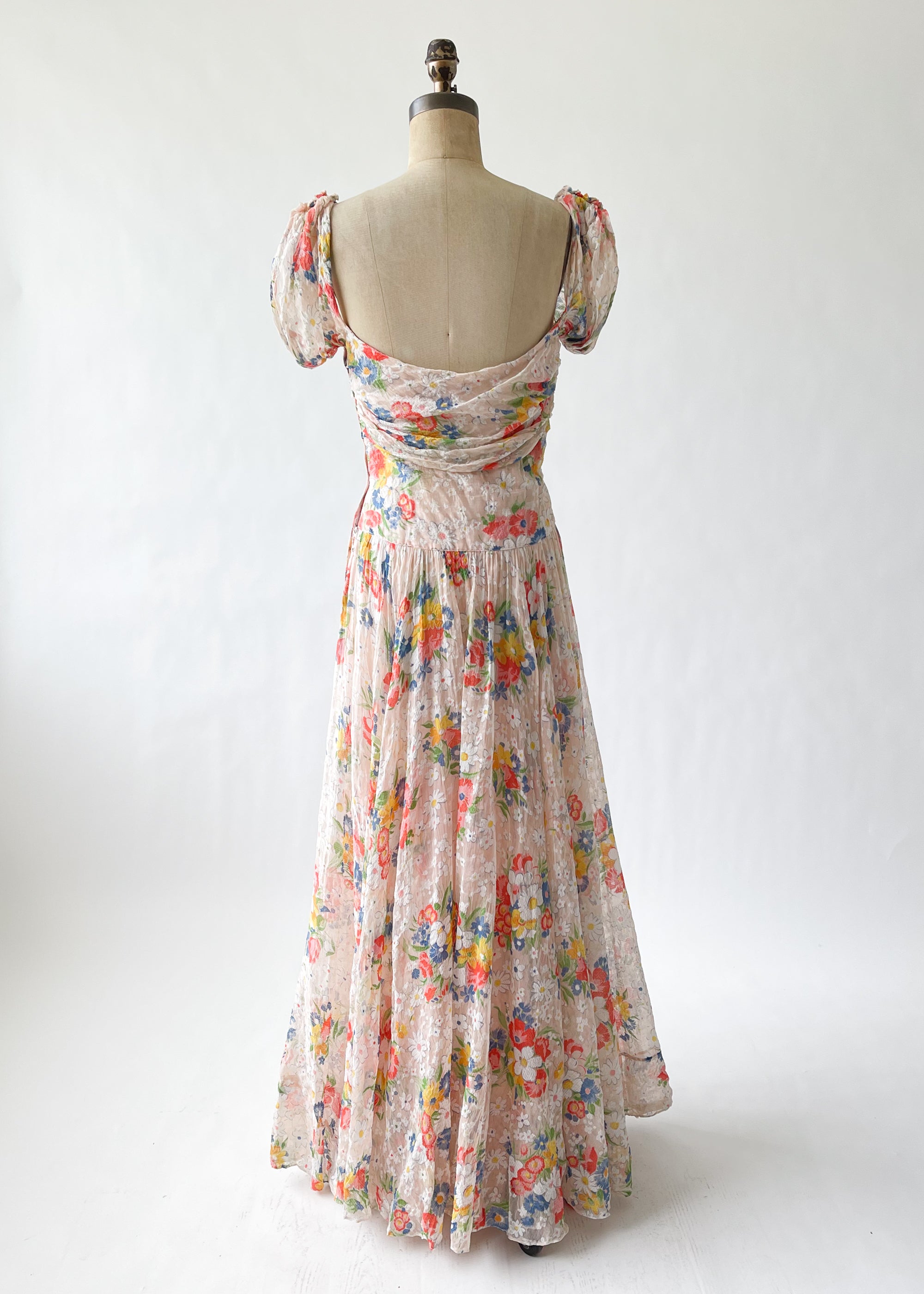Vintage 1940s Floral Maxi Dress