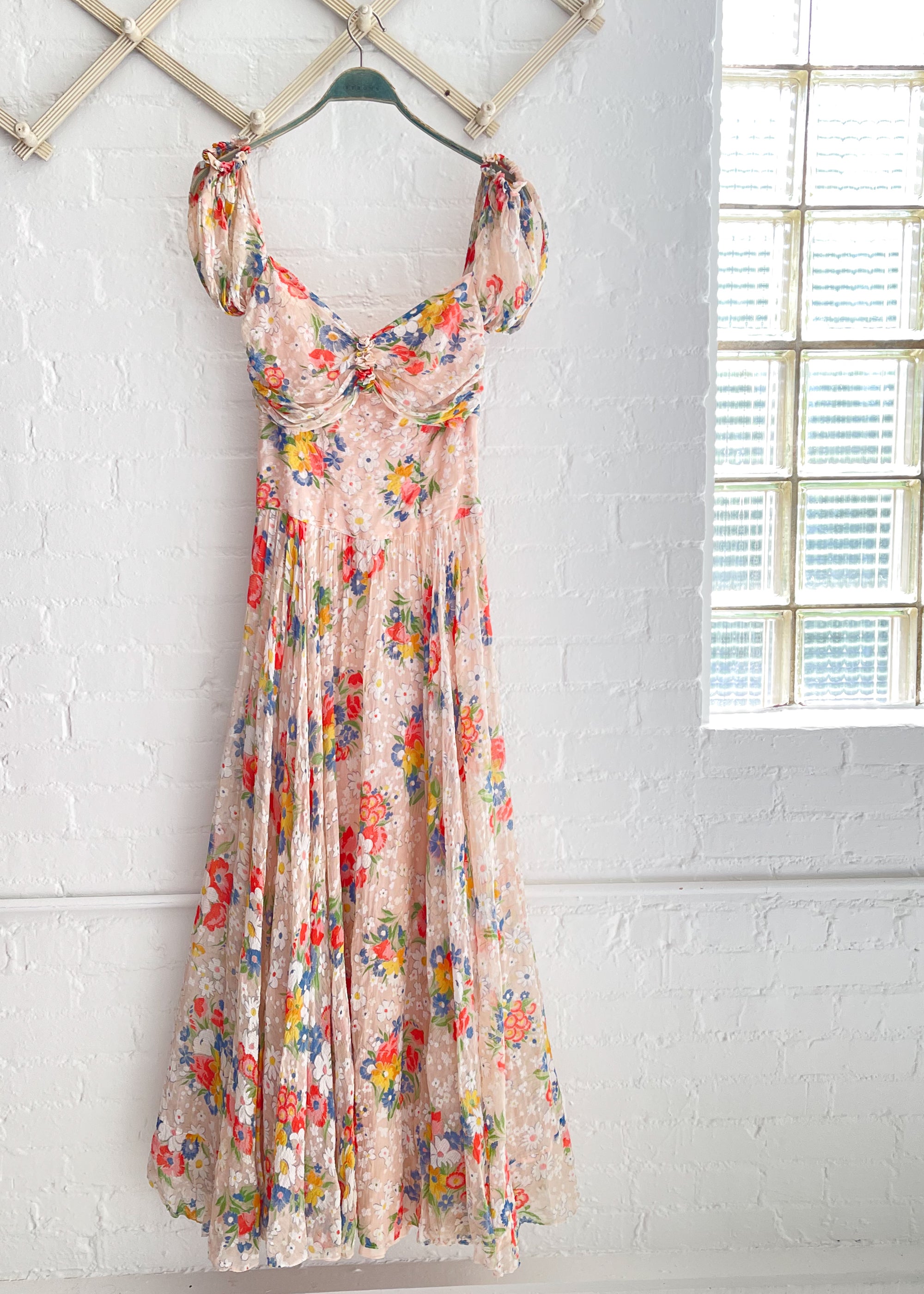 Vintage 1940s Floral Maxi Dress