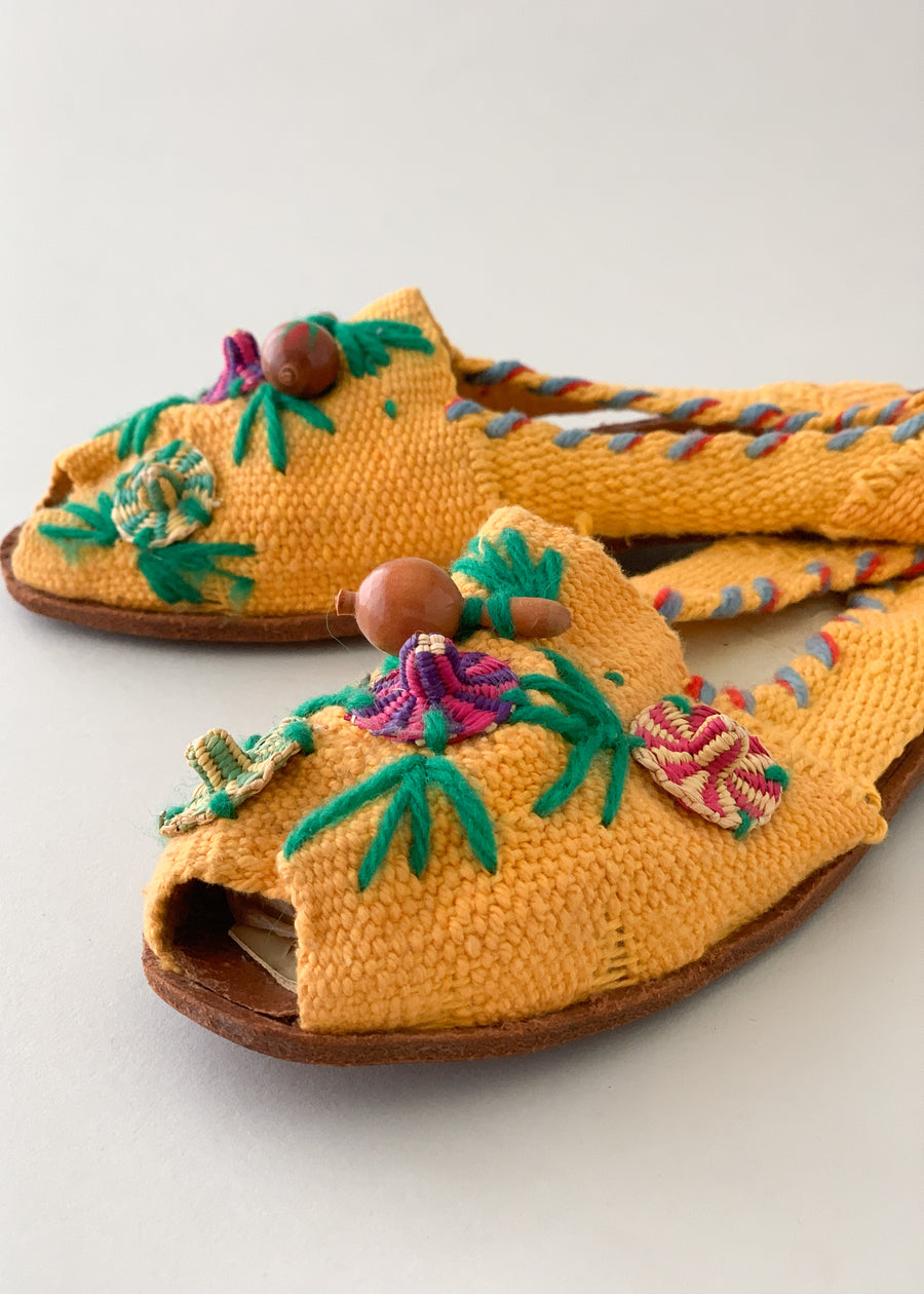 Vintage Souvenir Knit Sandals