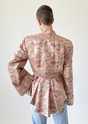 Vintage 1950s Pink Satin Asian Jacket