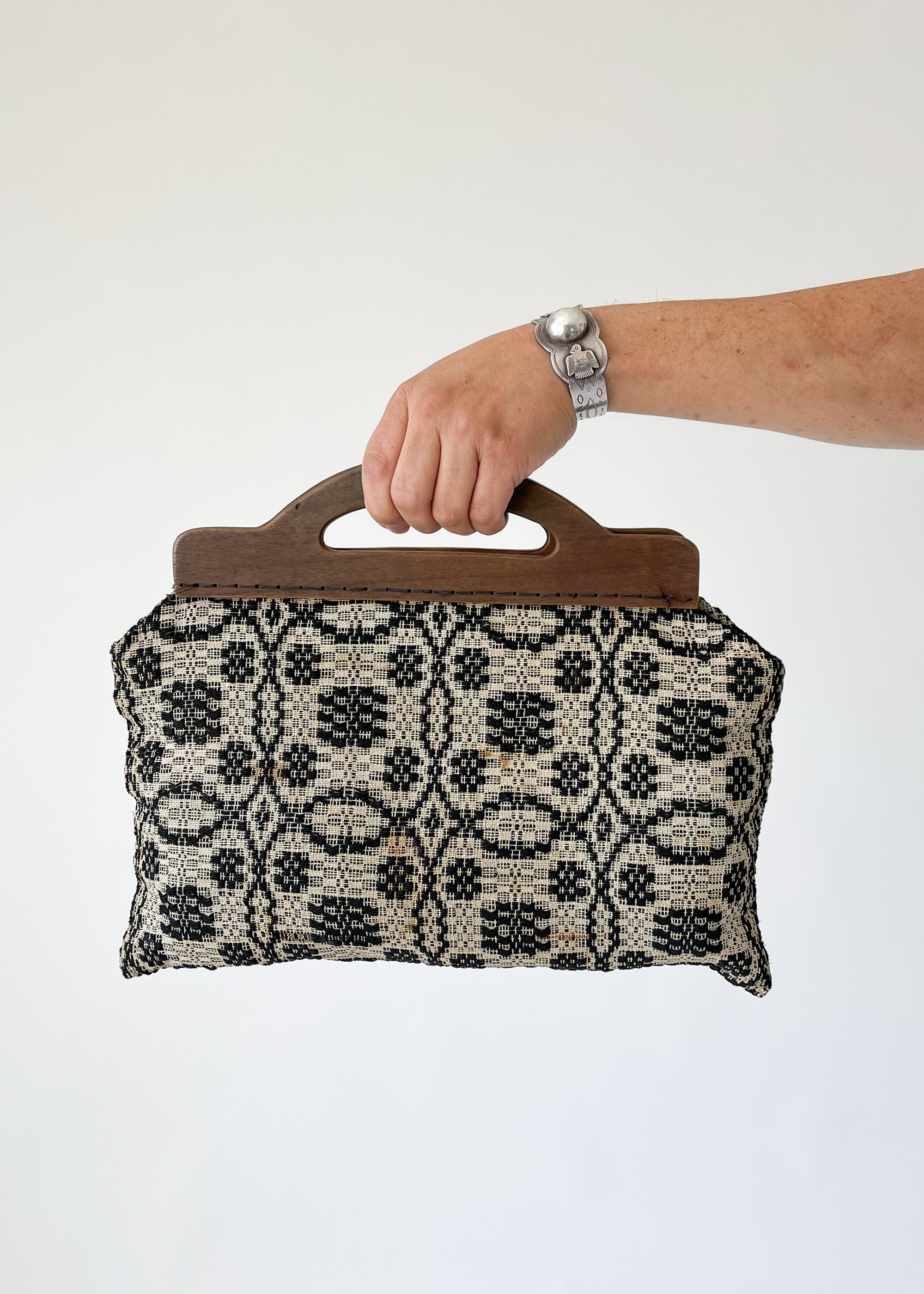 Isabella Fiore Wooden Handles Clutch Purse Bag | eBay