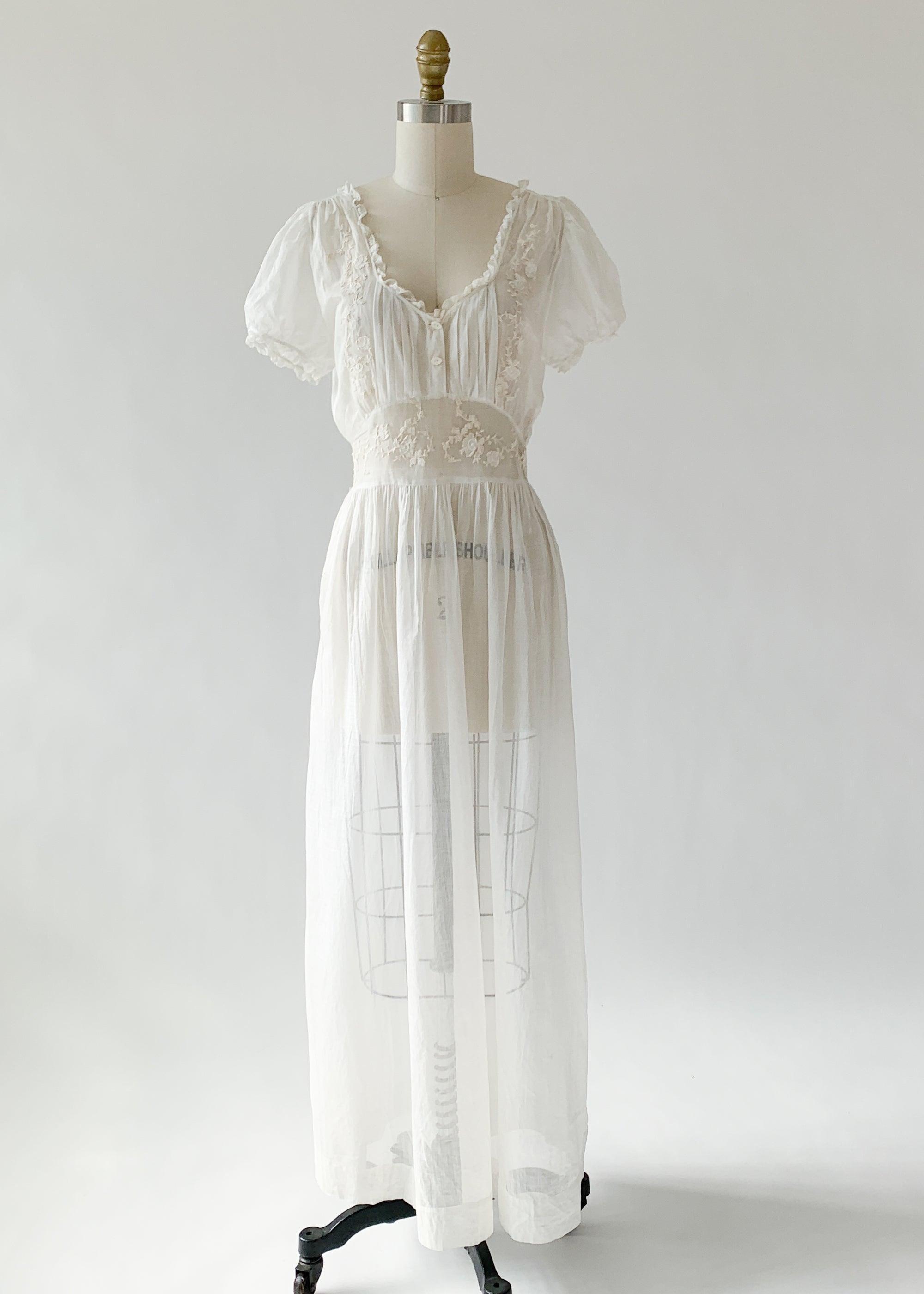 Vintage 1940s Sweetheart Cotton Dress