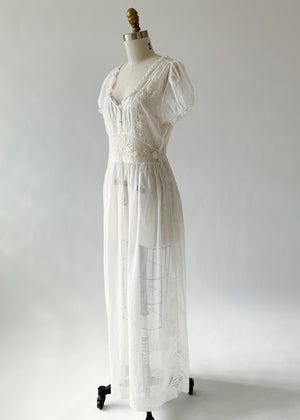 Vintage 1940s Sweetheart Cotton Dress