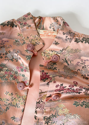 Vintage 1950s Pink Satin Asian Jacket
