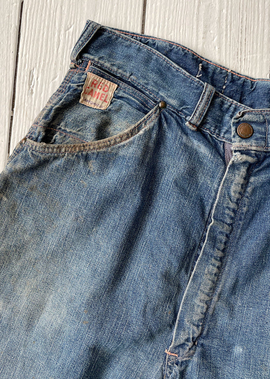 Vintage 1950s Carpenter Jeans Cut Off Shorts