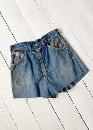 Vintage 1950s Carpenter Jeans Cut Off Shorts
