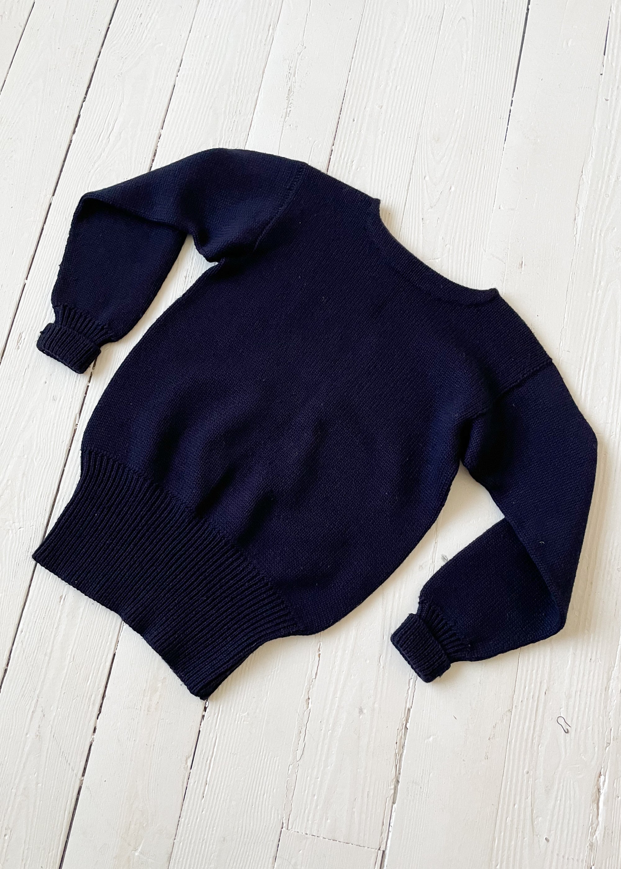 Vintage 1950s Navy Boatneck Sweater